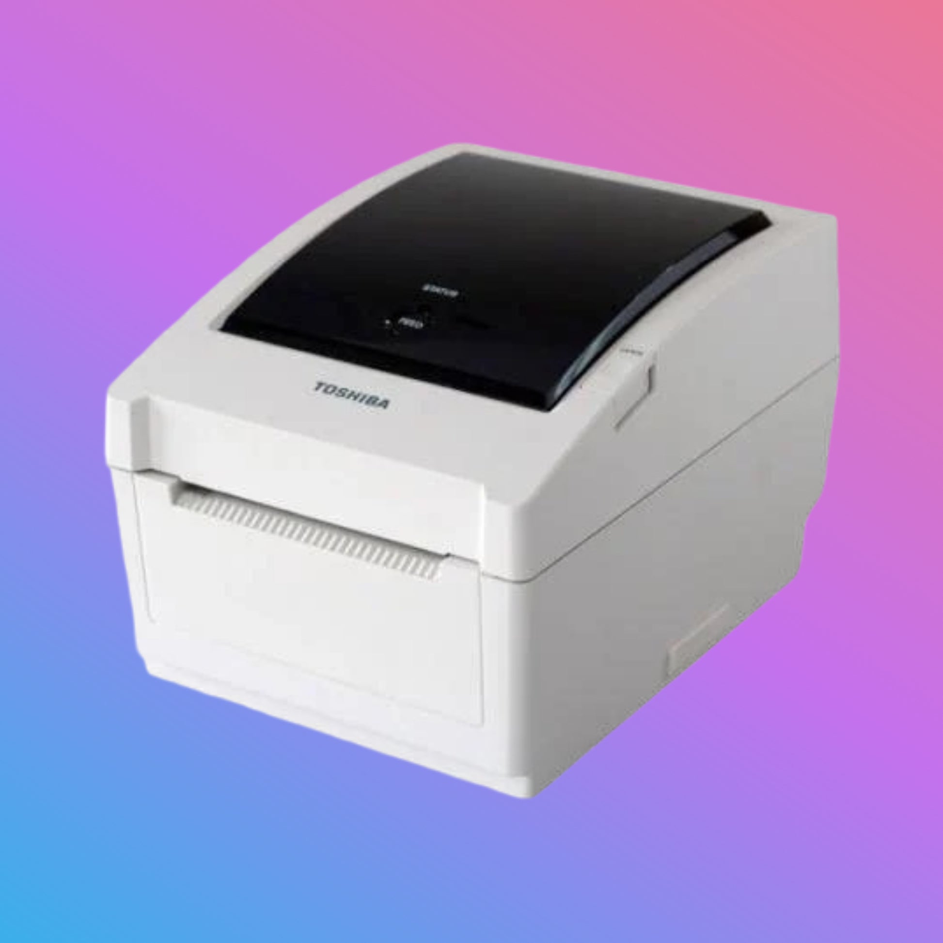 Toshiba thermal printer on a gradient background