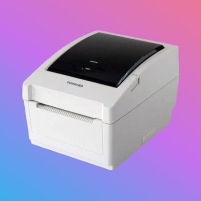 Toshiba thermal printer on a gradient background