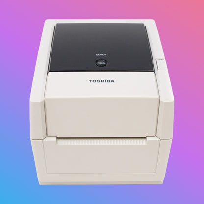 Toshiba printer on a gradient background