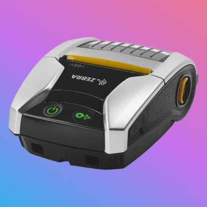 Zebra portable device on a gradient background