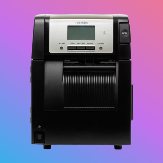 Toshiba printer on a gradient background