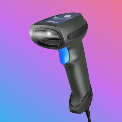 Barcode scanner on a gradient background