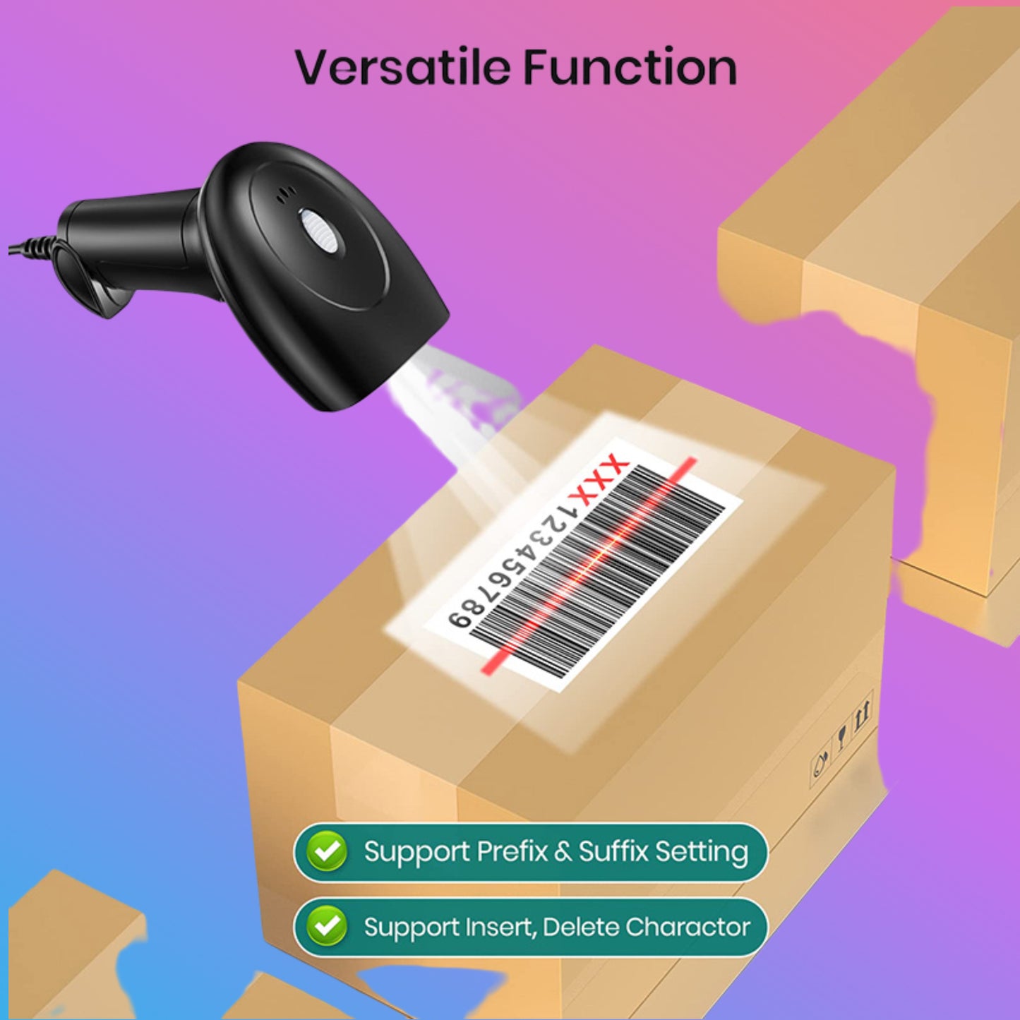 ✅ REPRONIX® RX-2402 USB 2D Barcode Scanner with Stand